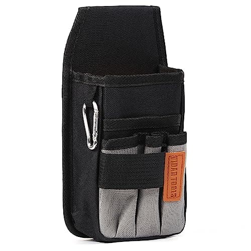 VIDAR TOOLS Small Tool Pouch with Belt Clip,Tool Pouch Bag.Tool Belt Pouches,Electrician Tool Pouch.Mini Organizer Pocket Attachment for Tool Belt,5 Pockets and Heavy-Duty Metal Belt Clip Attachment.…