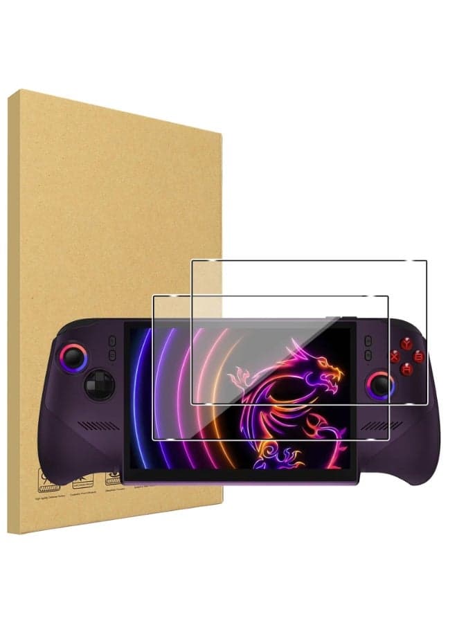 2Pcs Tempered Glass for MSI Claw 8 EX AI+ 8 inch, HD Clear 9H Hardness, Anti-Scratch, Shatterproof, No Bubbles Touch Sensitivity Anti-Fingerprint Screen Protector for MSI Claw 8 EX AI+