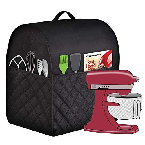 Stand Mixer Dust-proof Cover for KitchenAid Mixer,Multi Pockets for Various Kitchen Appliance Accessories,Water-resistant,Easy Cleaning (Black, Fit for Bowl Lift 5-8 Quart)