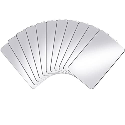 Yalikop 10 Pcs Shatterproof Mirror for Kids Back to School Small Science Mirrors Acrylic Safety Sheets Non Glass for Science Class Preschool Classroom Home(Rectangle,Transparent)