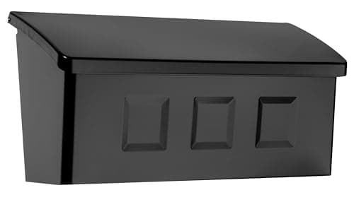 Architectural Mailboxes Wayland™ Vertical Wall-Mounted Mailbox for Outside, Rust-Resistant Galvanized Steel Metal Small Mail Box, Black