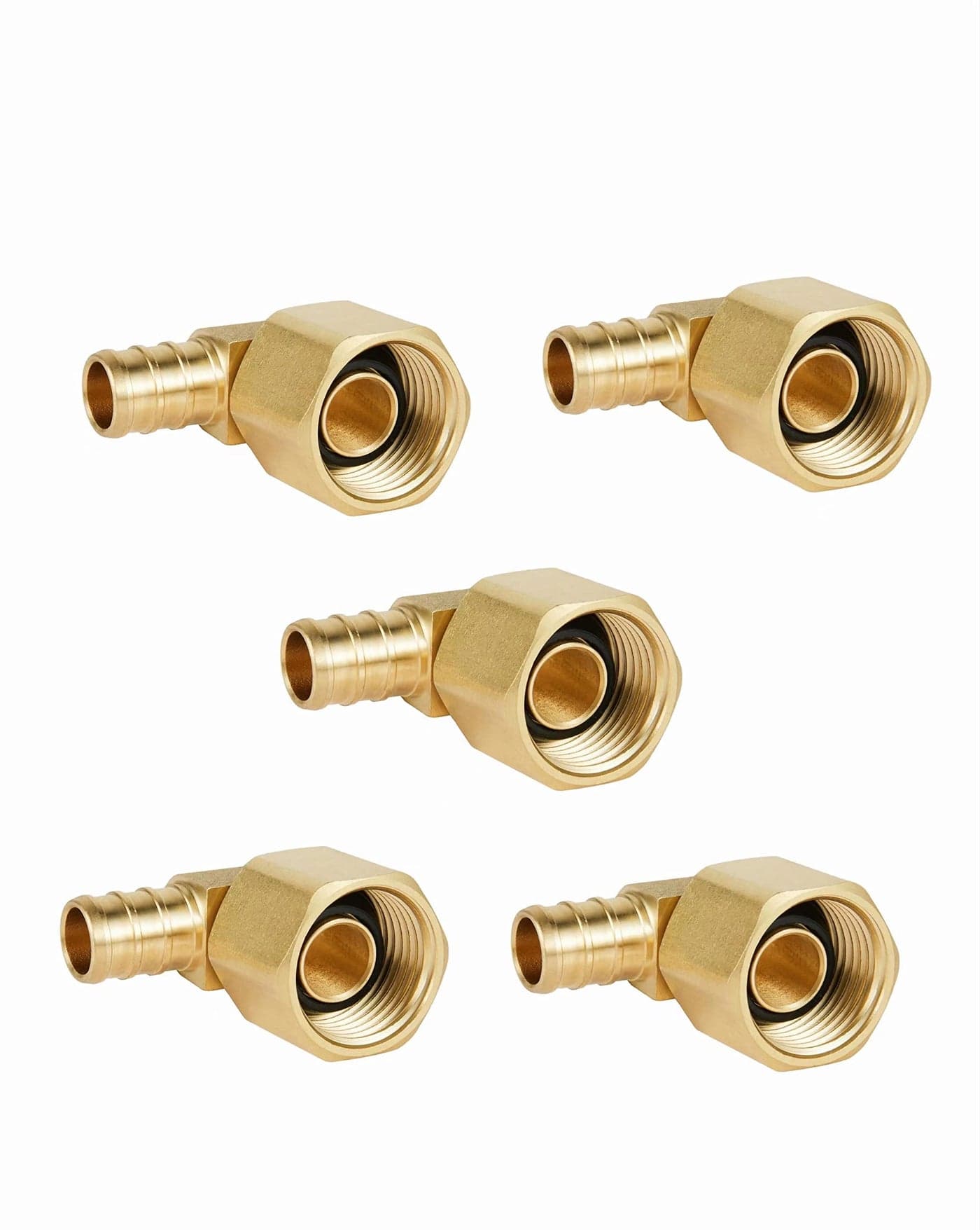 5Pack EFIELD Barb Crimp Pex Fittings 12 x 12 Female NPT Swivel Elbow Adapter ASTM F1807 Heavy DutyPEX18072205PCS