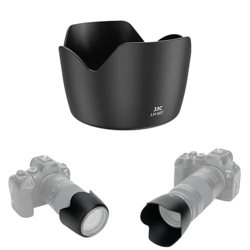 JJC ET-60 Lens Hood Shade for Canon RF 75-300mm f/4-5.6, EF 75-300mm f/4-5.6 III, EF-S 55-250mm f/4.5-5.6 is II, Replaces Canon ET-60, Reversible & Compatible with 58mm Filter/Lens Cap