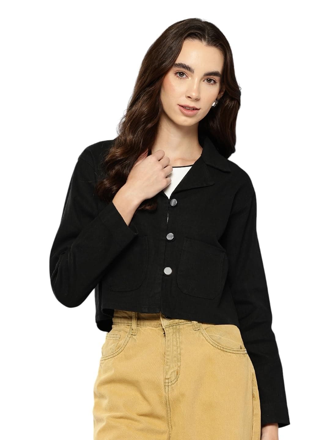 Aarika Womens Black Colour Denim Denim Jacket-(S-XL)-(DN-W-151-BLACK-L)
