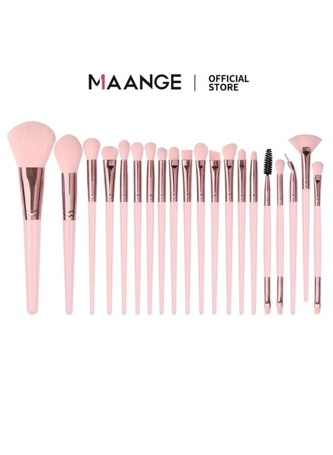 MAANGE 20 Pcs Makeup Brush Set Premium Synthetic Make Up Brushes Professiona Foundation Brushes Blending Face Powder Blush Eyeshadow Makeup Brush (Pink)