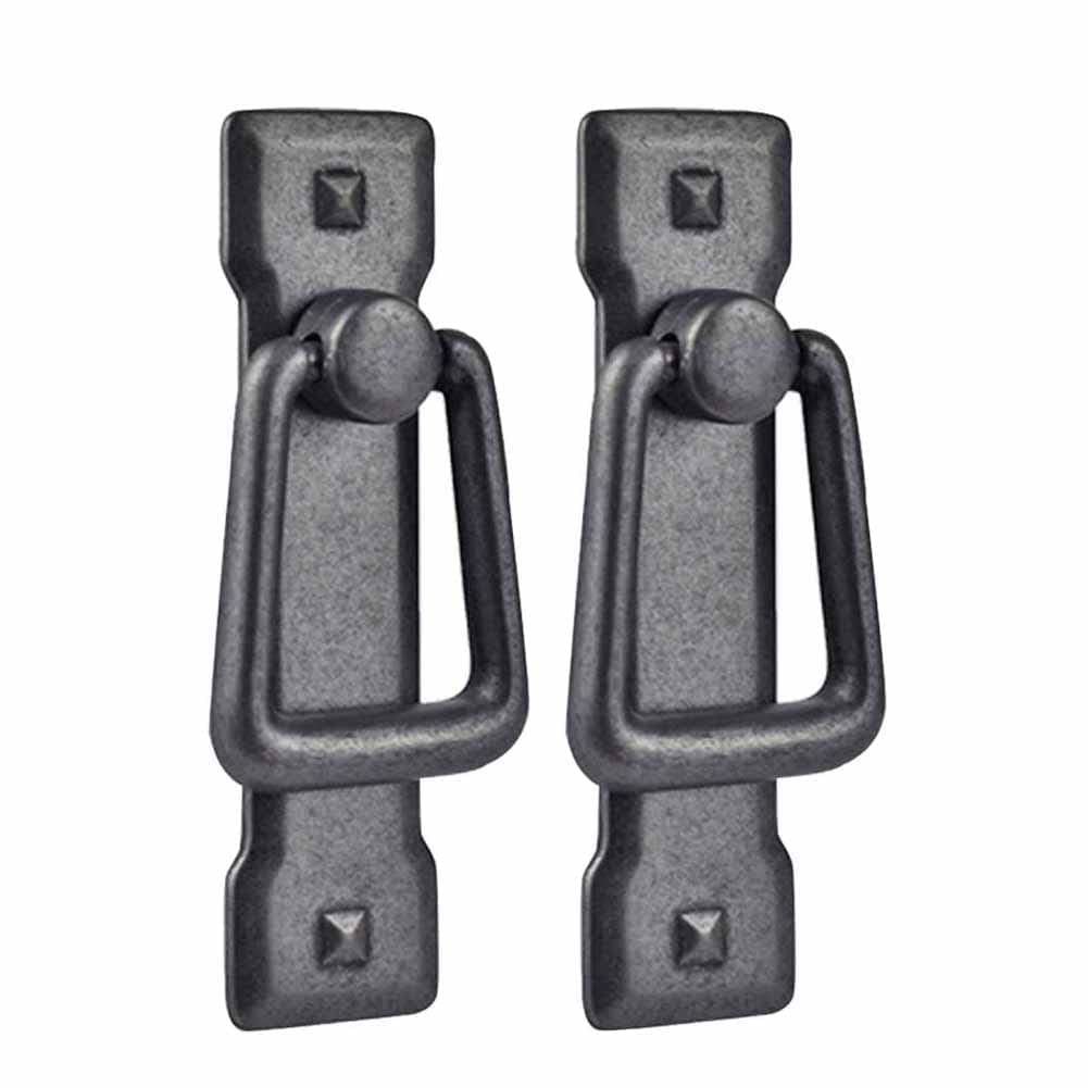 glrovazas Farmhouse Cabinet Pulls 2Pcs Cabinet Handles Drawer Pulls with Backplate Antique Iron Black for Kitchen Cabinets Dresser Drawers Ancient Iron Black