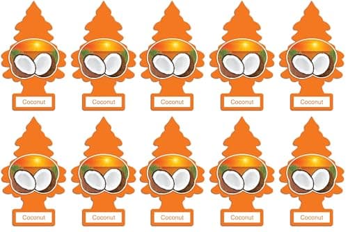 Little Trees Hanging Car and Home Air Freshener Coconut Scent 10 Pack
