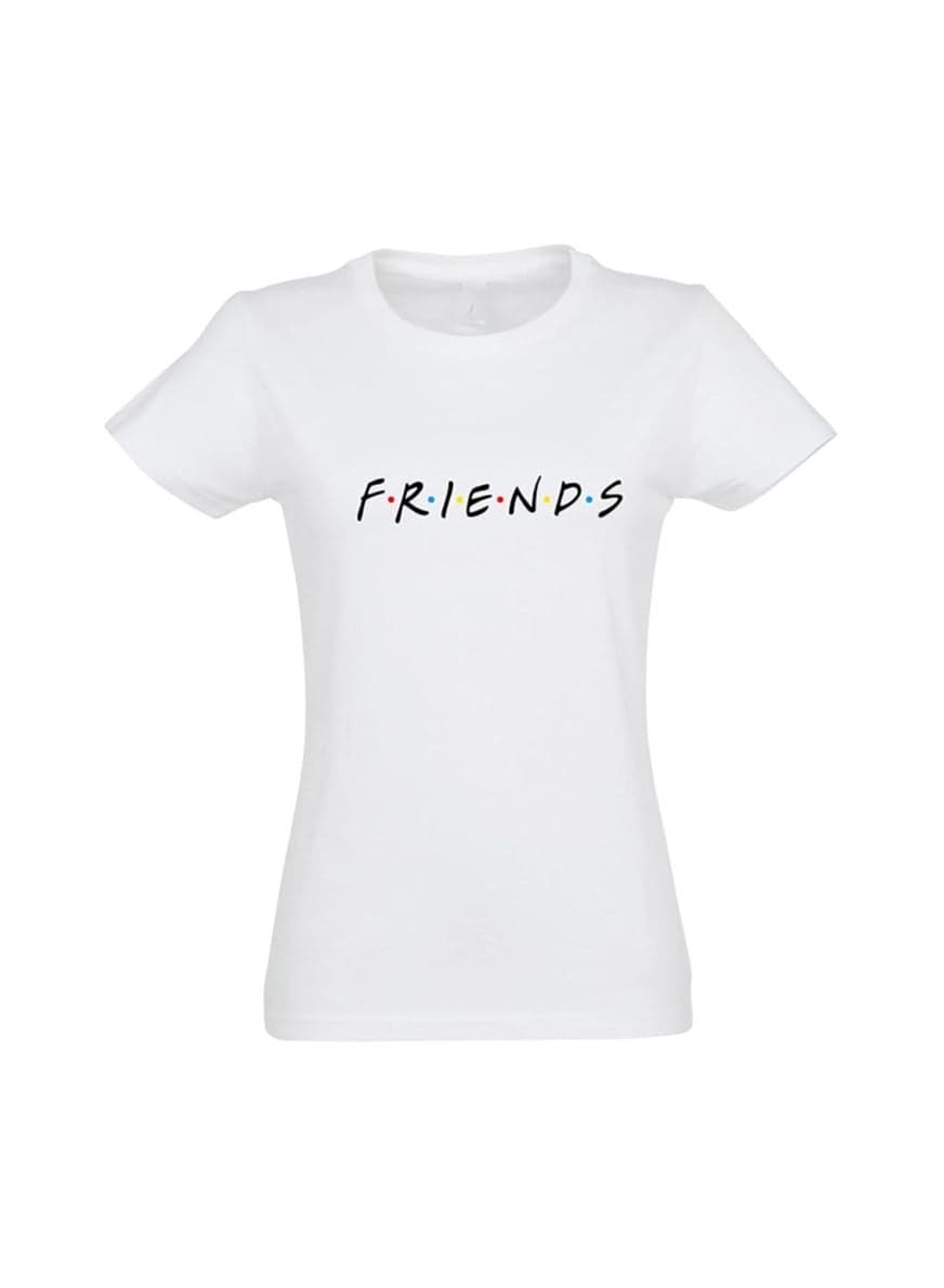 Women's Cotton Round Neck T-Shirt | 'FRIENDS' TV Show Logo Printed | Breathable Fabric | Casual Short Sleeve Tee For Girls & Fans