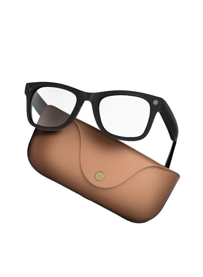 Airmez MT01 AI Smart Glasses with AI Voice Assistant, 12MP Camera, Photo & Video Recording, AI Translation & Interpretation, Bluetooth Calls & Music, Dual-Mic Noise Cancellation, Water & Dust Resistance, 300mAh Battery, Brown