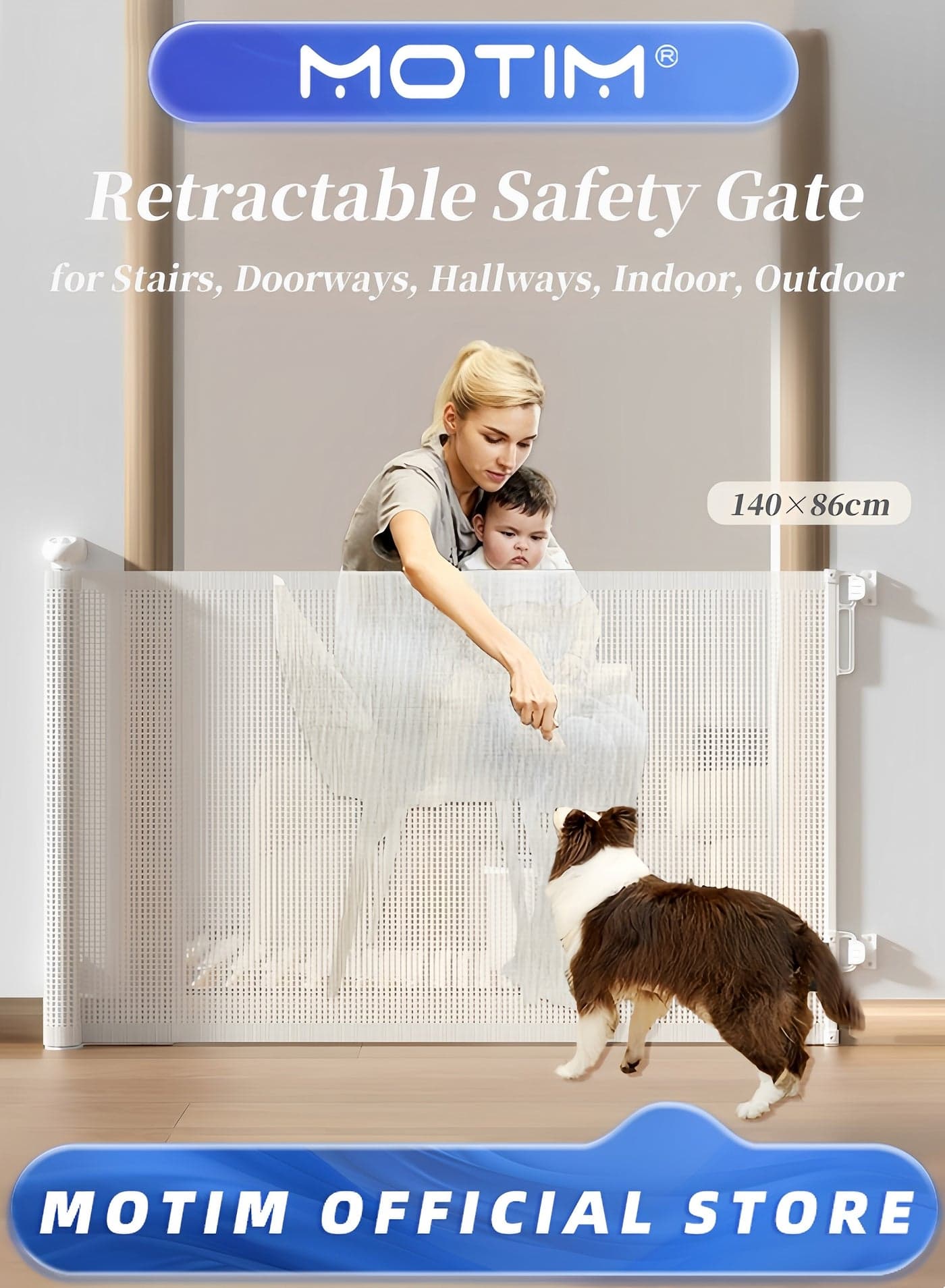Retractable Safety Gate Width 20cm to 150cm Safety Gate for Children Pets No Safety Hazards for Doors and Corridors