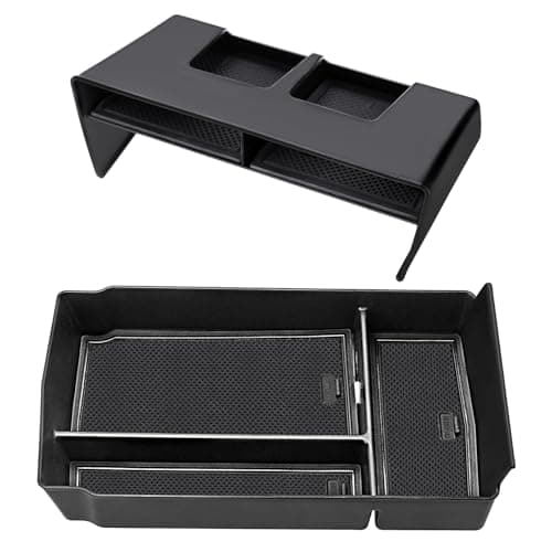 Drytuns 2pcs Center Console Organizer Armrest Tray Insert Storage Box for Honda CRV 20232026 Center Console Organizer Combo for 2023 CRV Hybrid Accessories ABS Plastic Black