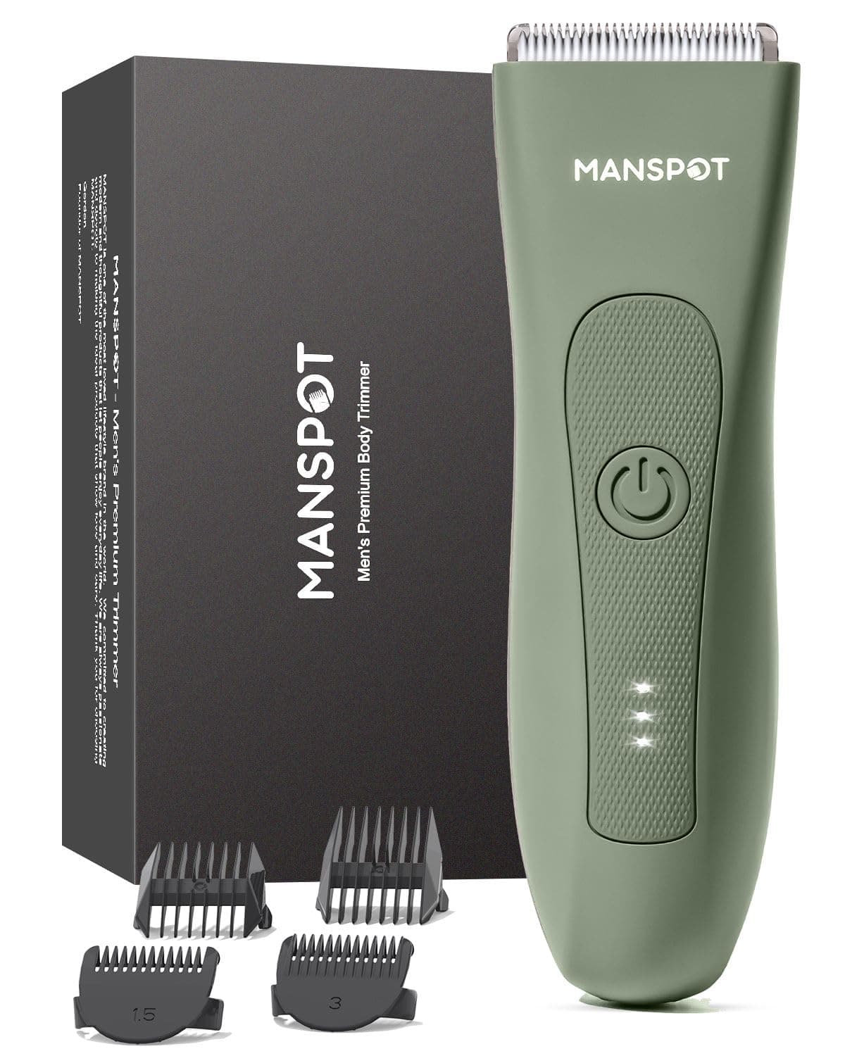 MANSPOT Manscape Pubic Hair Trimmer for Men and Women, Electric Ball Trimmer Pubic Trimmer Shaver,Hypoallergenic Ceramic Blade Heads,Waterproof Wet/Dry Groin Shaver,20 Times Usage,No Nick,No Burn