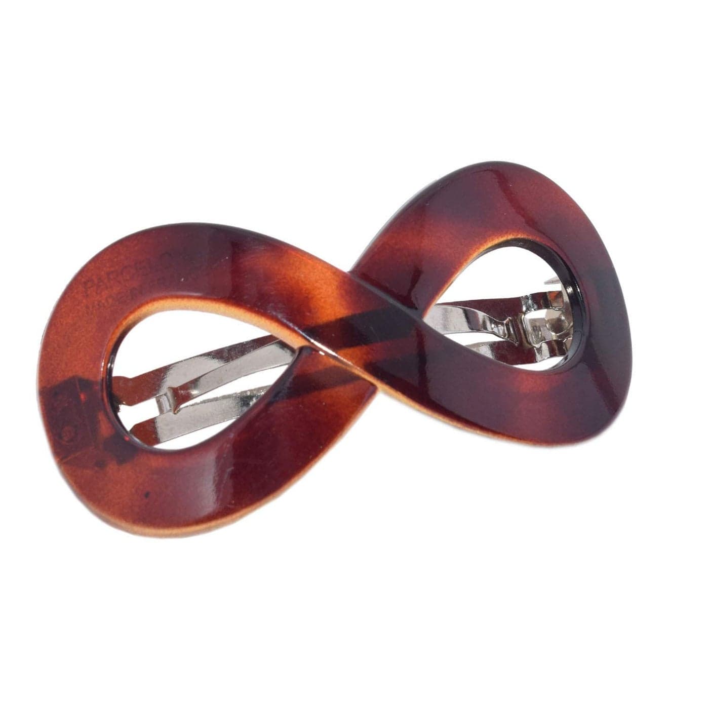 Parcelona French Classic Infinity 3 12 Celluloid Automatic Hair Clip Barrette Strong Hold Grip Hair Clips for Women No Slip Durable Styling Girls Paris Hair Accessories Made in France Shell Brown