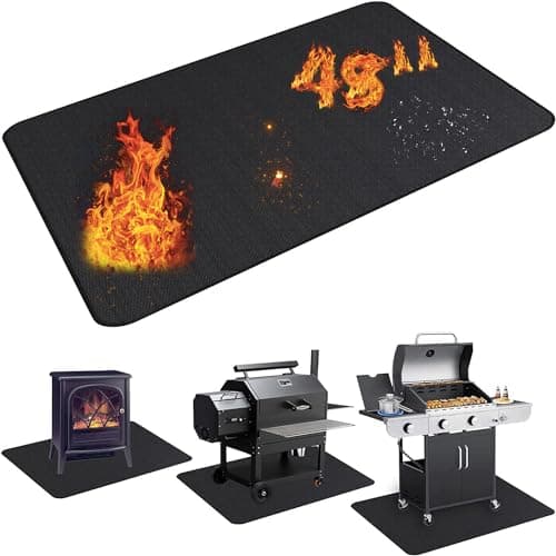 UBeesize Thickened 48x36 inches Under Grill Mat for Outdoor GrillDoubleSided Fireproof Grill Pad for Fire PitIndoor Fireplace Mat Fire Pit MatOilProof Waterproof BBQ Protector for Deck and Patio
