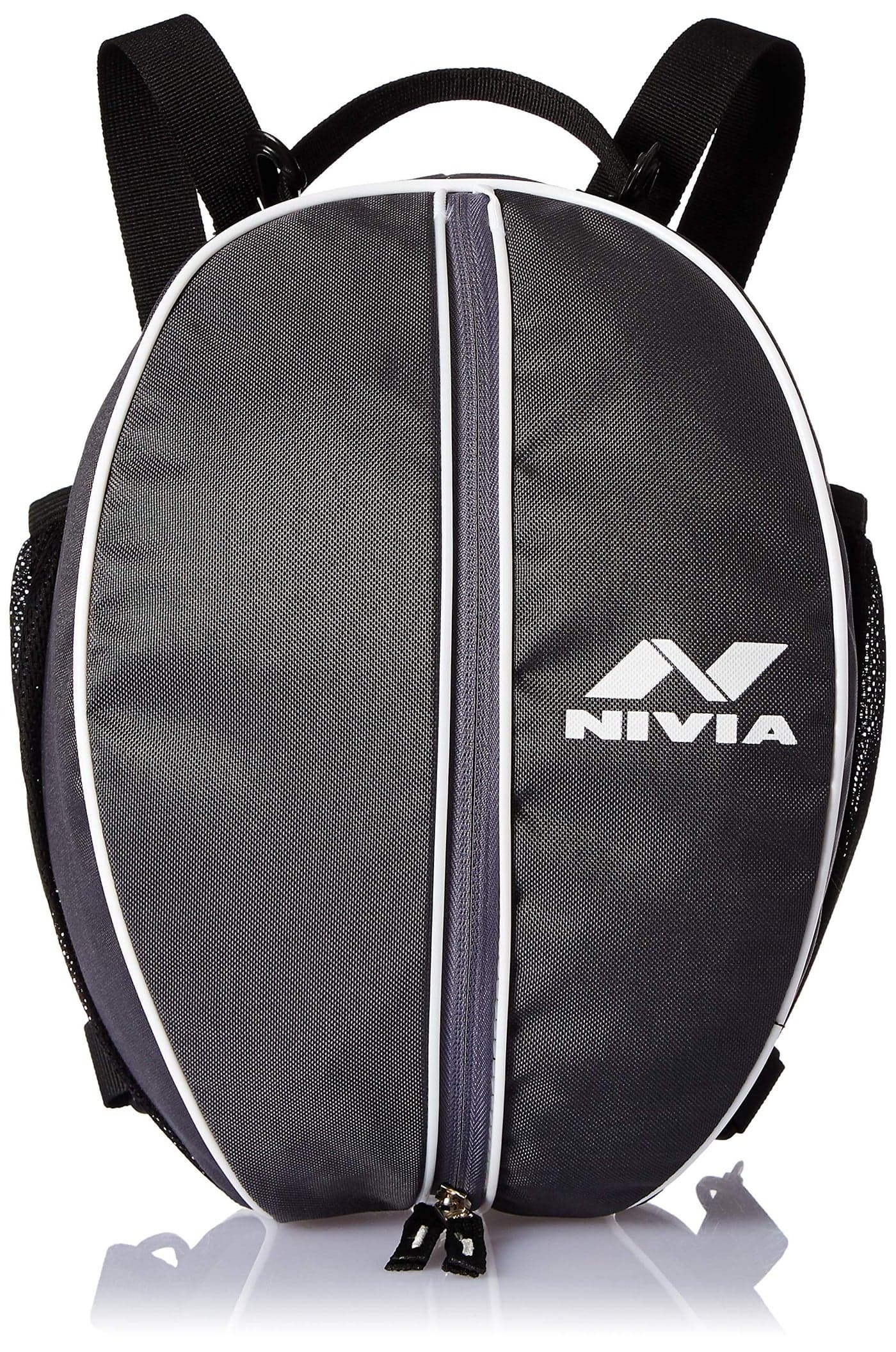 Nivia Bag, Ball Bag,PVC Coated mesh, Water Resistant Lightweighted Fabric, Highly Durable, 100% Polyester(Grey/Black)