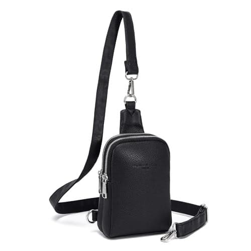 INICAT Anti Theft Crossbody Bags for Women Small Sling Bag Travel Essentials Fanny Packs Cross Body Purses Birthday Gifts (Black)