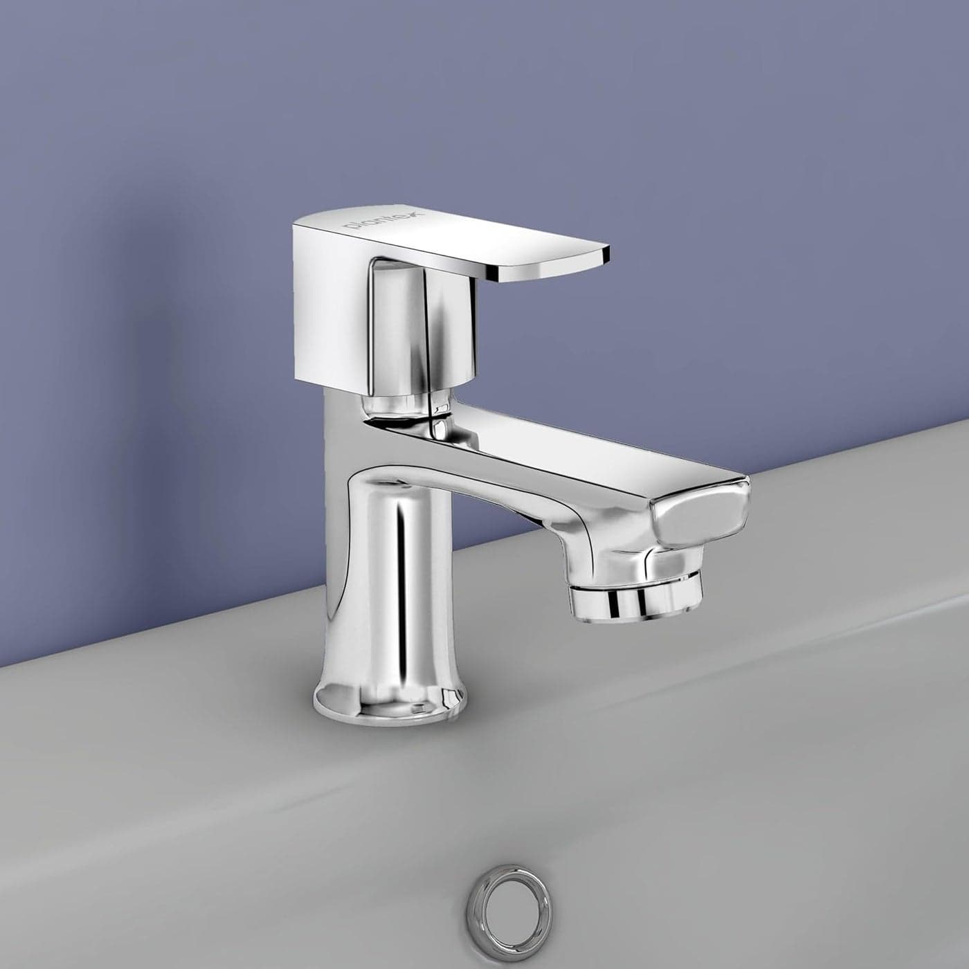 Plantex Pillar Tap for WashbasinSingle Lever Pillar TapQuarter Turn Basin Tap with Teflon Tape Pack of 1 Saga Chrome