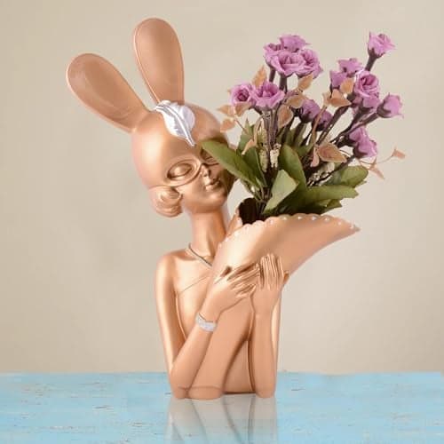 ZART Decorative Flower Vases for Living Room, Bedroom, Kitchen, Dining Room, Office, Home Decor 14 Inch Mix (Grey, MEEDIM)