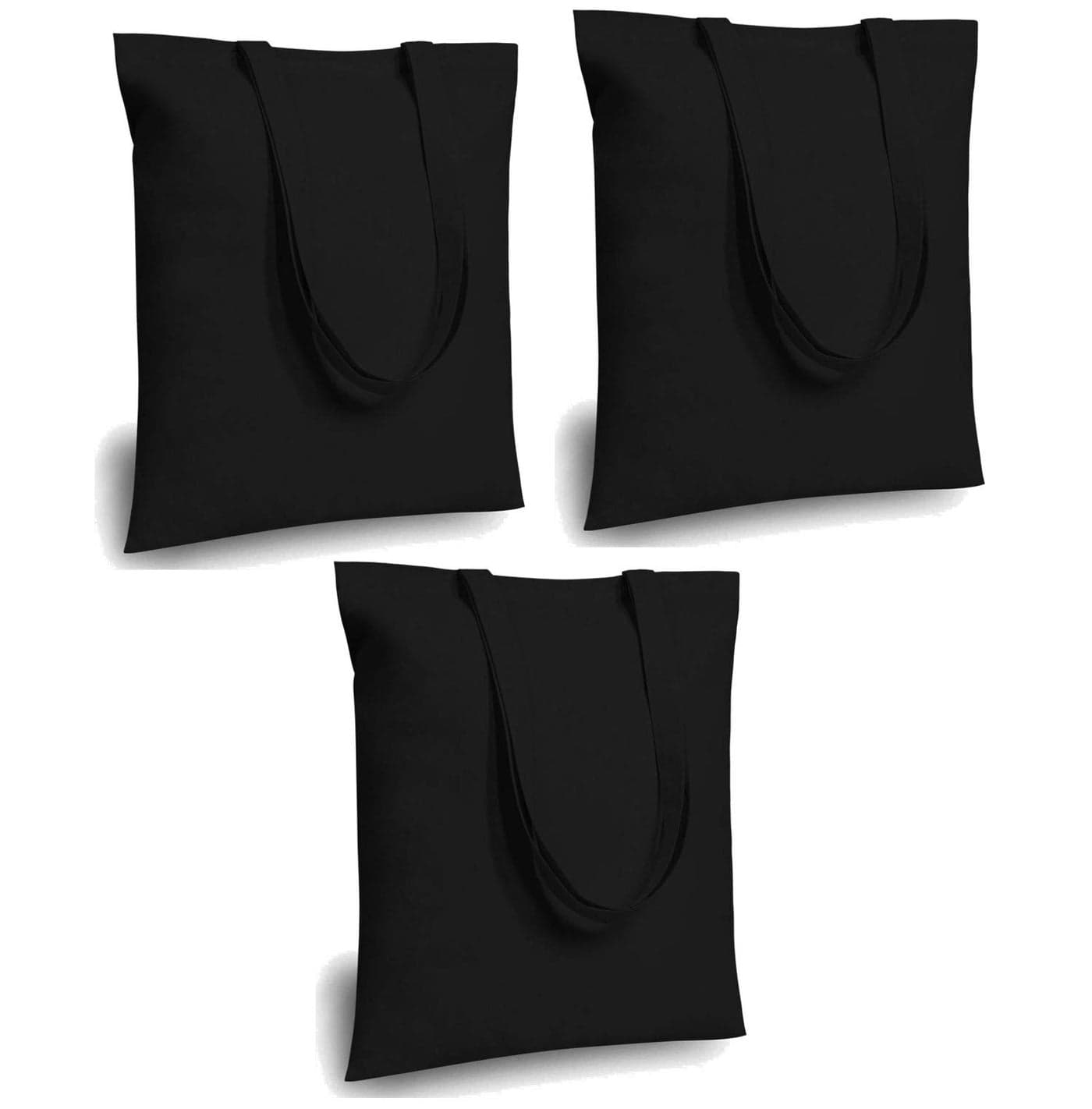 Lify Canvas Tote Bags Bulk Shopping Bag For Crafts, Diy Reusable Grocery Bag, 14 X 16 Inch 3 Piece Pack (Black- 3Pcs, 14 (35.56 Cm) X 16 (40.64 Cm), Unisex-Adult)