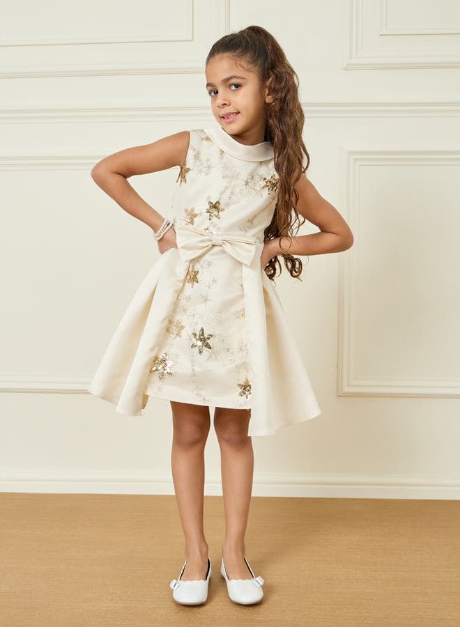 Floral Bow Dress — 6-7Y