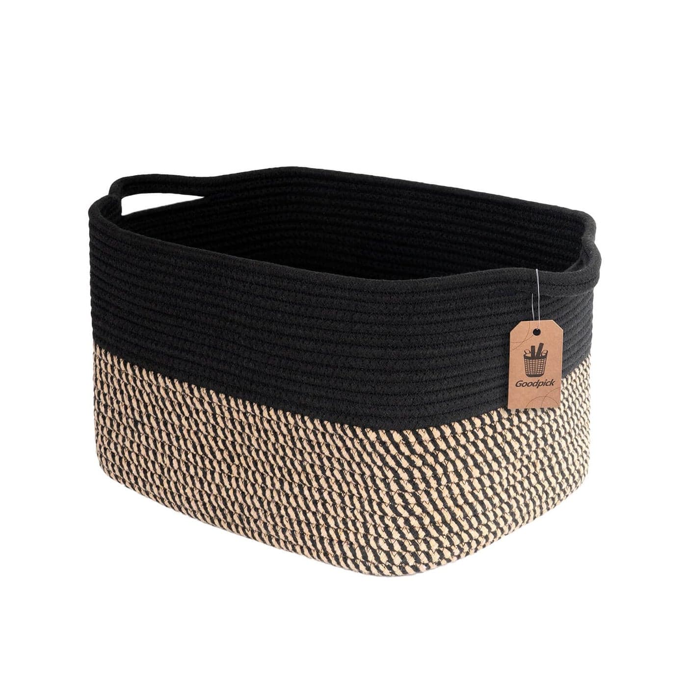 Goodpick Cube Storage Bins Towel Book Cloth Shoes Closet Shelf Woven Baskets for Office Baby Laundry Toys 13x10x9