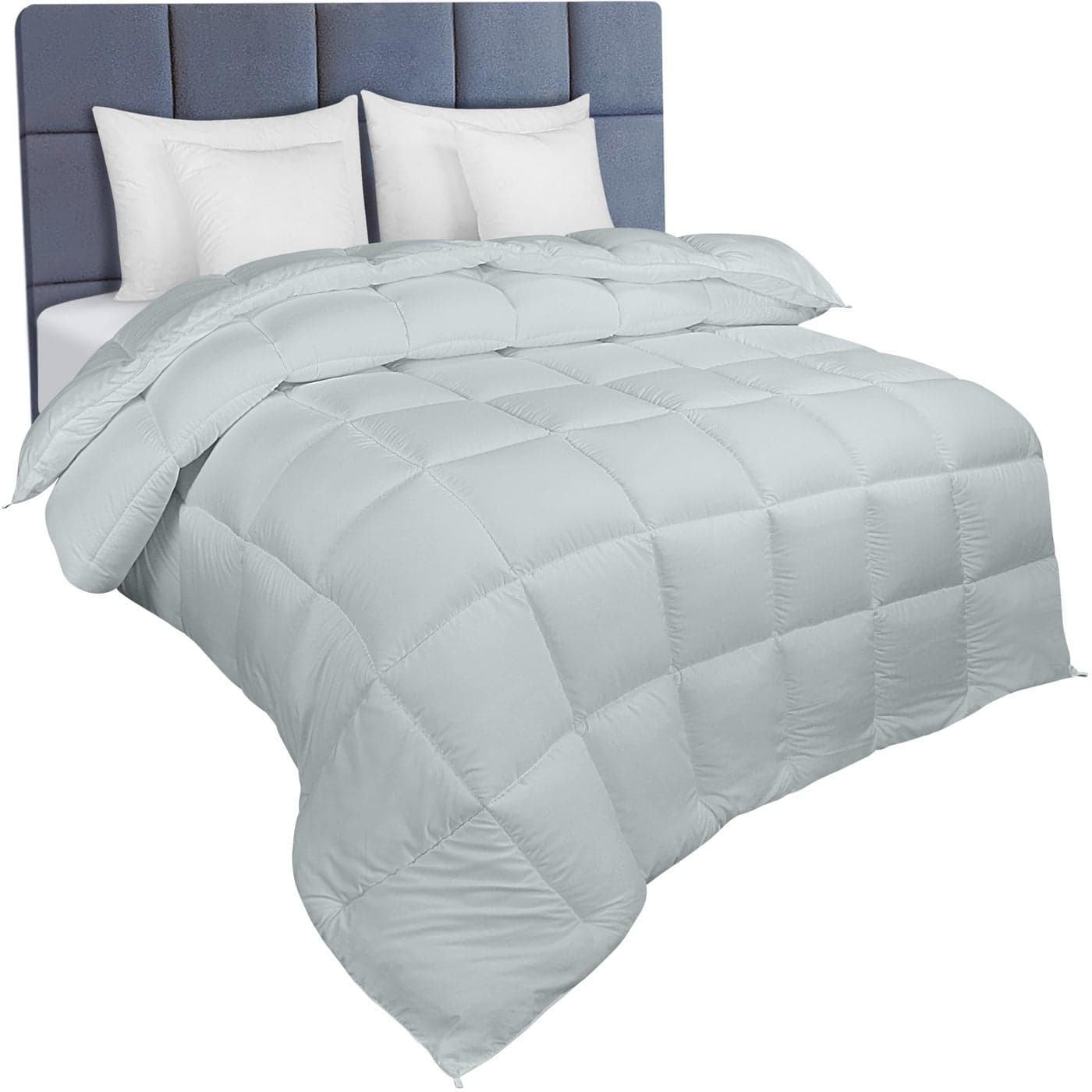 Utopia Bedding Duvet Single105 Tog coverless Duvet with Corner Tabs Box Stitched Quilt Single Light Grey