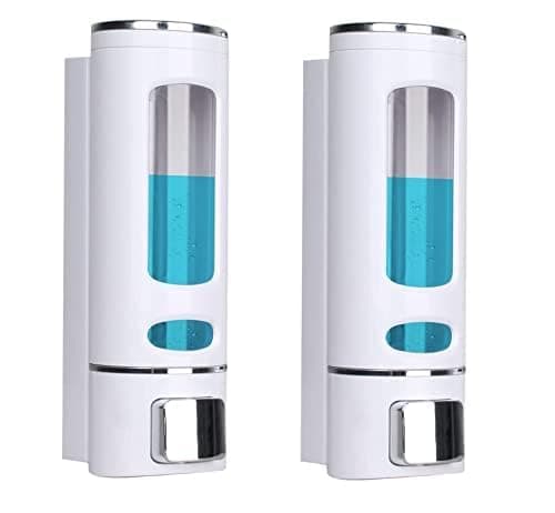 SBD Plastic Soap Dispenser Shower Lotion Gel Conditioner Liquid Shampoo Pump with Lock - Combo Pack of 2