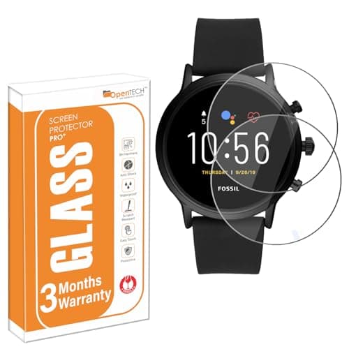 OpenTech® Military-Grade Tempered Glass for Fossil Gen 5 Carlyle/Julianna Gen 5 (Pack of 2) with Easy Installation kit