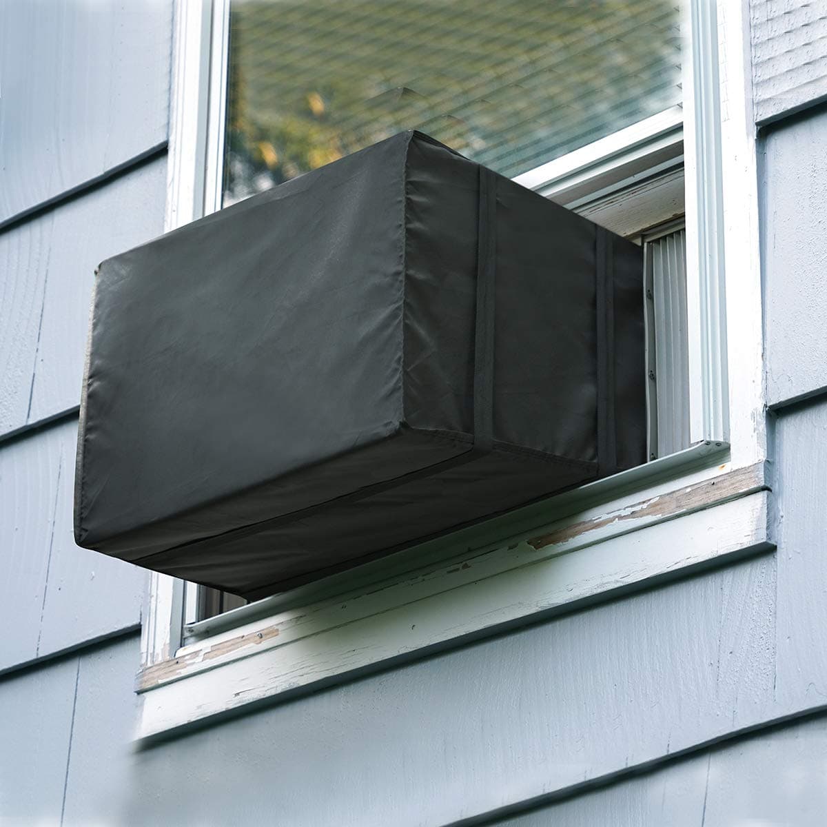Window Air Conditioner Cover Outdoor Luxiv Outside Window AC Unit Cover Black Dustproof Waterproof Outdoor AC Protection Insulation Defender 21Wx16Dx15H