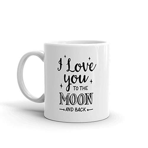 Oye Happy - Moon and Back Mug - Premium Coffee Mug for Boyfriend/Girlfriend/Husband/Wife on Birthday/Anniversary/Valentine's Day (Ceramic) (Microwavable) (330 ml)
