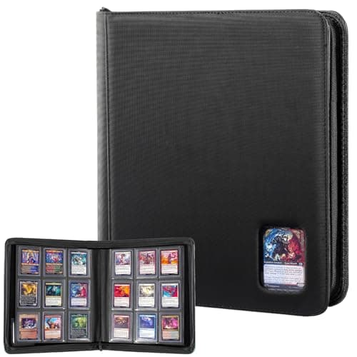 ProCase Top Loader Binder 9 Pocket Holds 324 Toploaders Waterproof PU Leather with NonPVC Pockets for Trading Cards or Sports Cards Compatible with TCG MTG in 3x4 Toploader Black