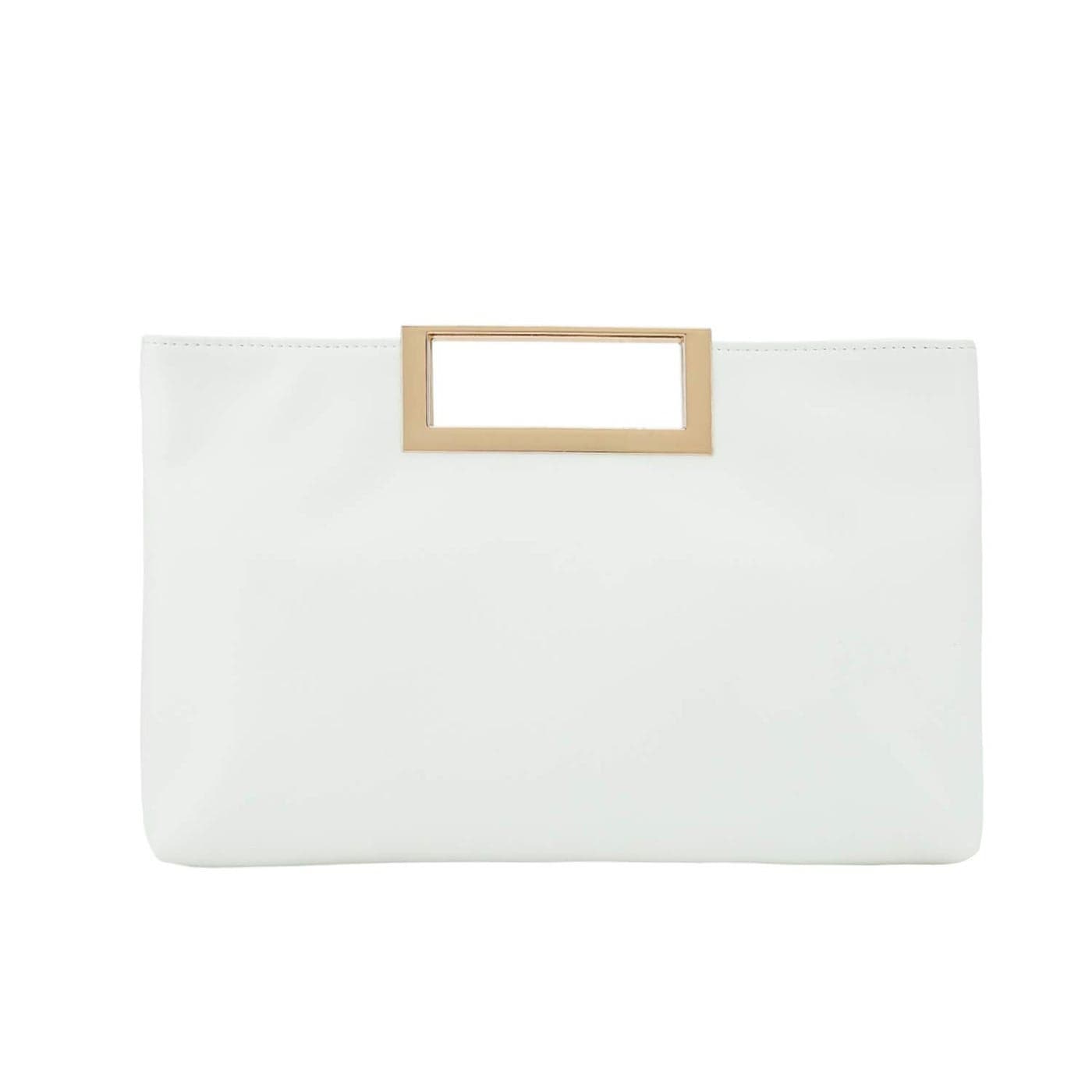 CHARMING TAILOR Fashion PU Leather Handbag Stylish Women Convertible Clutch Purse White