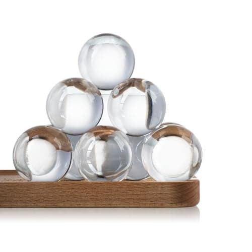 KRISININE 8pcs Clear Crystal Glass Balls 40mm Transparent Quartz Decorative Spheres for Home Table Decor