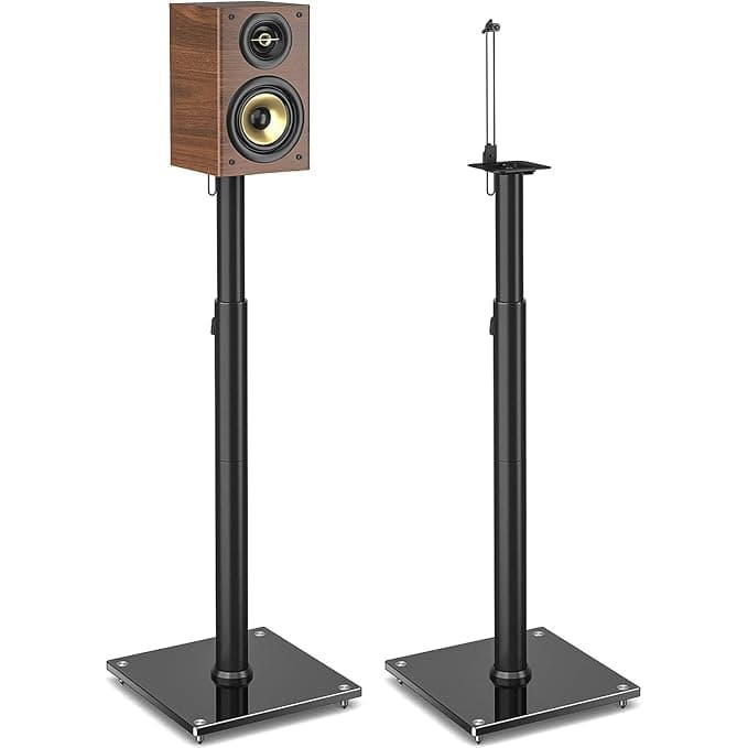 Audiovan Speaker Stands Height Adjustable for Satellite & Small Bookshelf Speakers, Set of 2 Floor Stand Mount Load Bearing Upto 10 kgs Model : SK1002