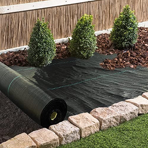 LGJIAOJIAO 1.4ftx100ft Weed Barrier Landscape Fabric Heavy Duty,Weed Block Gardening Ground Cover Mat, Weed Control Garden Cloth ,Woven Geotextile Fabric for Underlayment,Commercial Driveway Fabric
