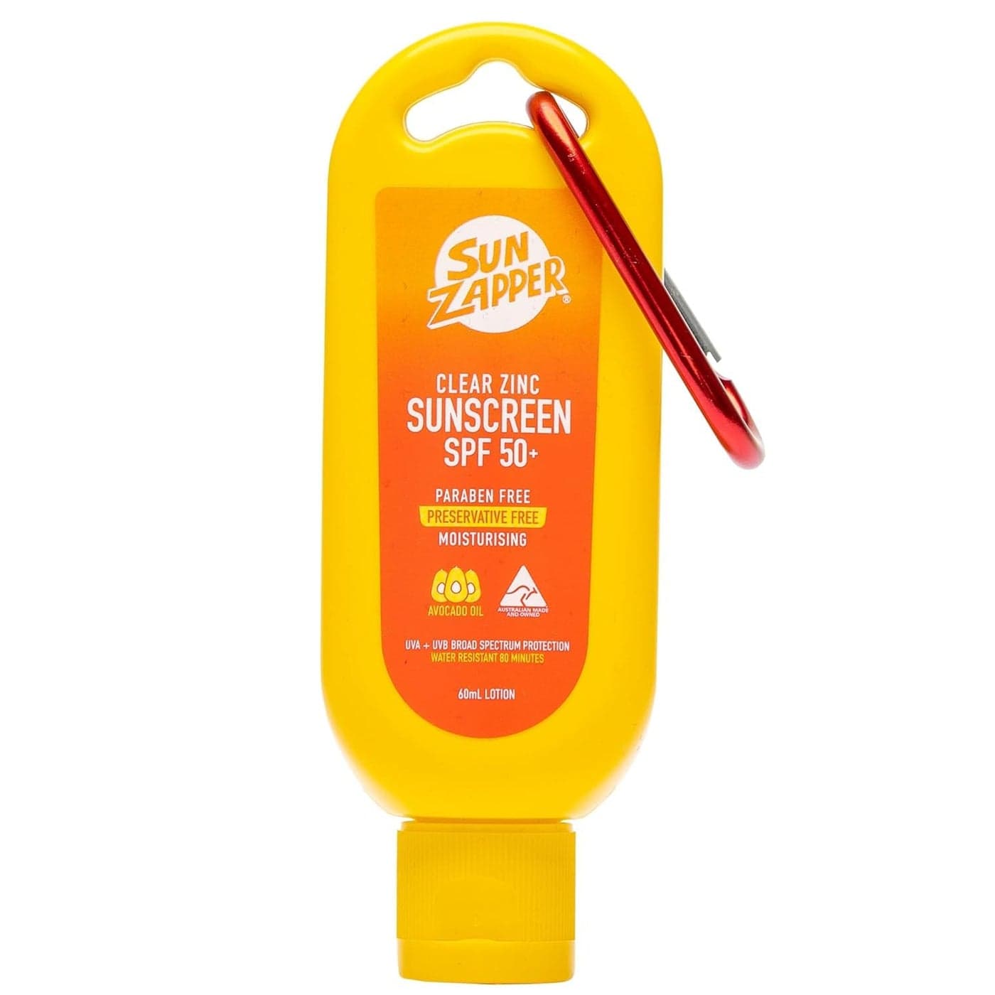 Sun Zapper Clear Zinc Oxide Sunscreen SPF 50 60ml WaterResistant Sun Cream Made in Australia