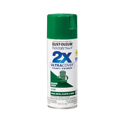 Rust-Oleum 334039 Painter's Touch 2X Ultra Cover Spray Paint, 12 oz, Gloss Meadow Green