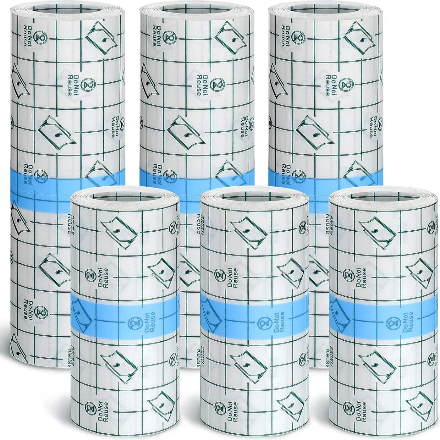 6 Rolls Transparent Stretch Adhesive Bandages Waterproof Tape Clear Protective Bandage Dressing Tape Transparent Film Dressing Tape 2 Sizes 4 Inch x 22 Yard 6 Inch x 22 Yard