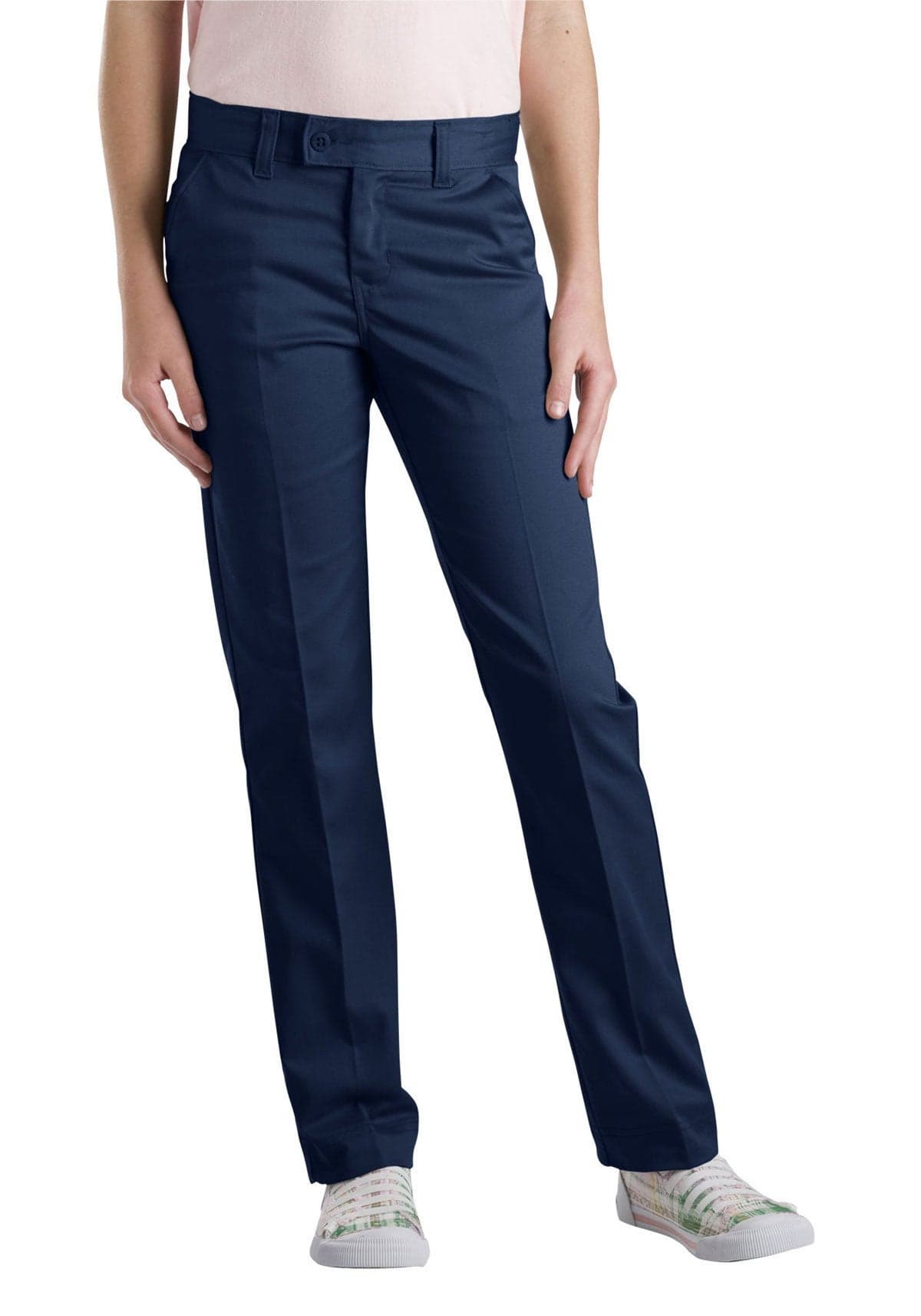 Dickies Kids Girls 2-6X Stretch Slim Straight Pant, Dark Navy, 4