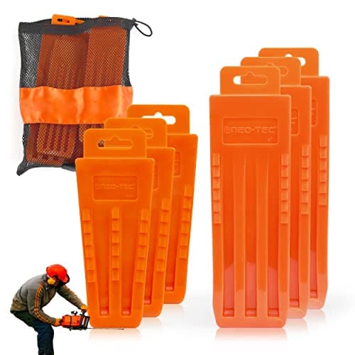NEO-TEC 6 pack Tree Felling Wedges, chainsaw wedges, 5.5"+8" tree cutting equipment, tree cutting equipment with Spikes for Safe Tree Cutting