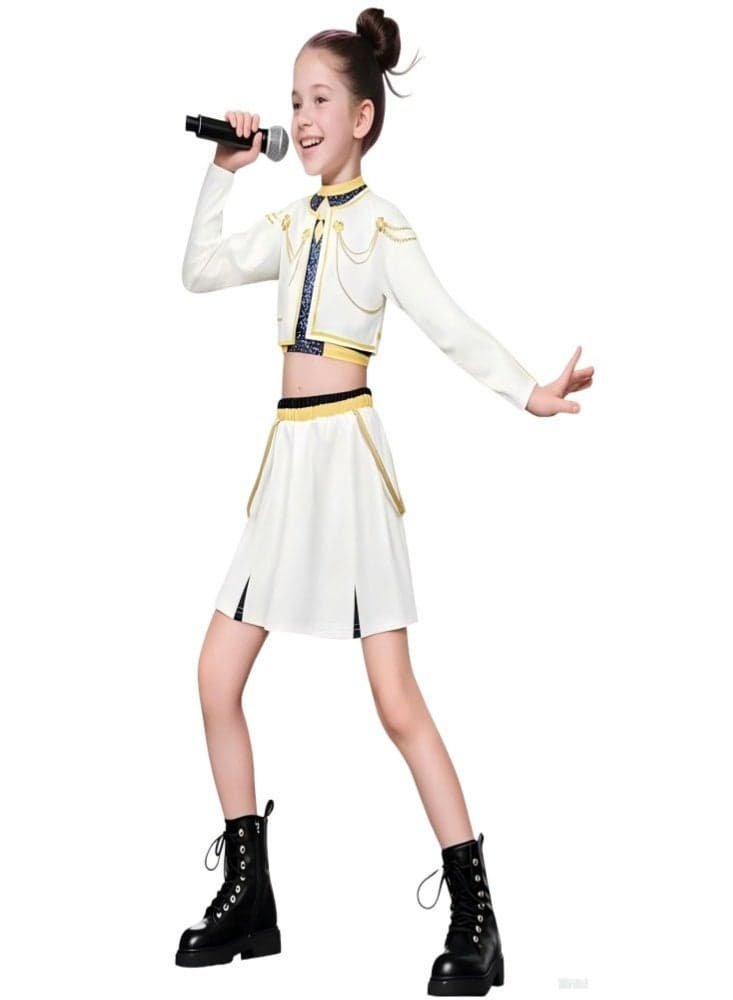 Huntrix Kpop Costume for Girls, Kids Cosplay Jumpsuit Set K-Pop Dance Performance Outfit,Rumi Zoey Mira K-Pop Demon Hunters Cosplay Girls Style Stage Performance Clothes