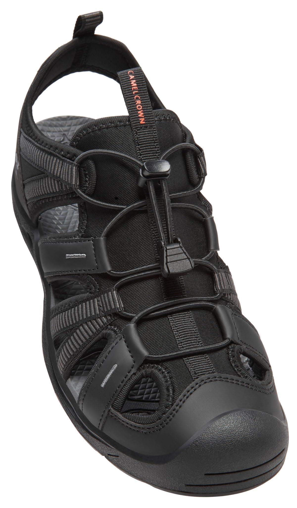CAMEL CROWN Men's Waterproof Hiking Sandals - Closed Toe Athletic Sport Sandals for Summer, Beach & Outdoor - Black 8.5