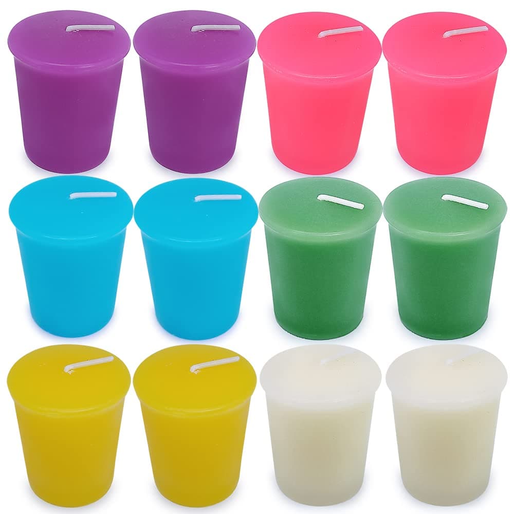 15 Hours Scented Votive Candles 12 Packs Variety Colored Aroma Votives Rose Lavender Gardenia Bergamot Green Tea Ocean