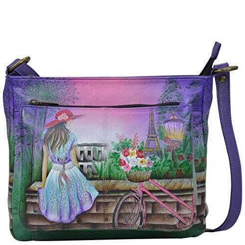 Anna by Anuschka Women's Zip-top Multi-compartment Organizer Medium Crossbody, Paris Sunrise, One Size US