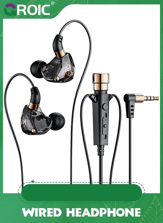 Wired Headphone Sport Headset Noise Cancelling Earphones with Mic Dynamic HD,3.5MM Jack Headsets for Live Singing Recording,Karaoke, Live Video Streaming, Live Game miking