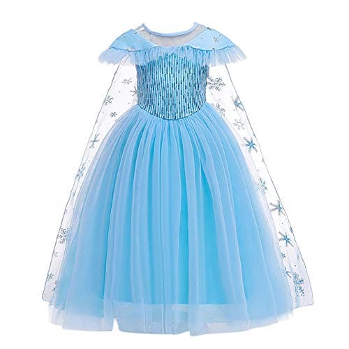 Hopscotch Girls Sequin Embellished Maxi Gown In Blue Color For Ages 2-3 Years
