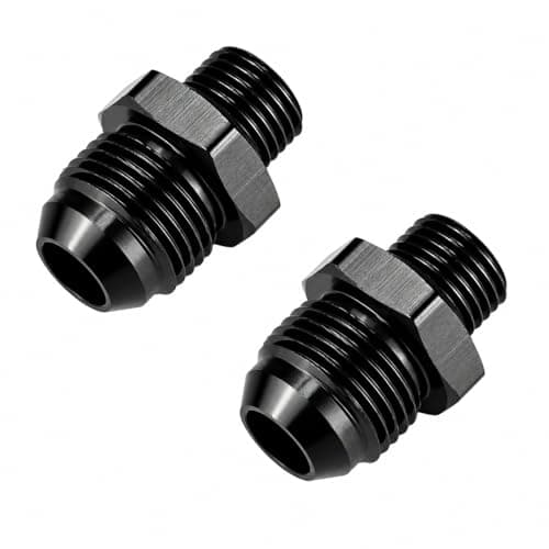 Ucreative 8AN Flare to 6AN ORB Male Fuel Rail Adapter Fitting Black 2Pcs