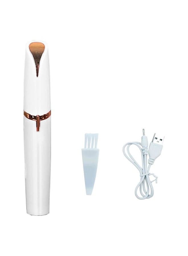 Women's Minimalist White USB Rechargeable Precision Eyebrow Hair Trimmer