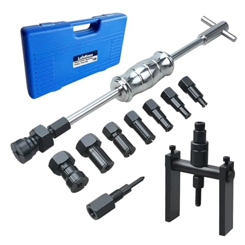 LainKeen 12pcs Motorcycle Blind Inner Bearing Puller Tool Kit, Motorcycle Slide Hammer Pilot Insert Inner Internal Bearing Removal Tool Set 8-25MM