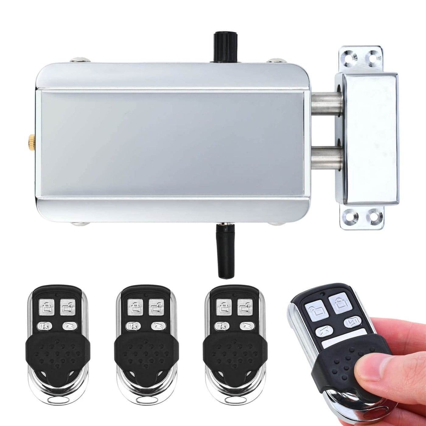 Electronic Deadbolt Remote Control AntiTheft Home Security Keyless Smart Hidden Door Lock with 4 Remote Controls
